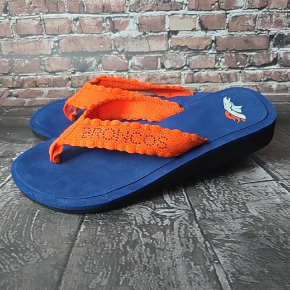 Women's Denver Broncos Blue and Orange Sandals - Picture 1 of 4